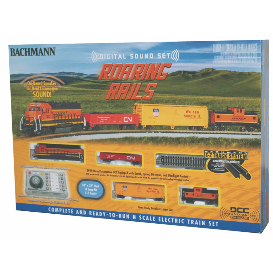 Bachmann N Scale Roaring Rails BNSF Freight Set/GP40 w/DCC Sound - BAC24132