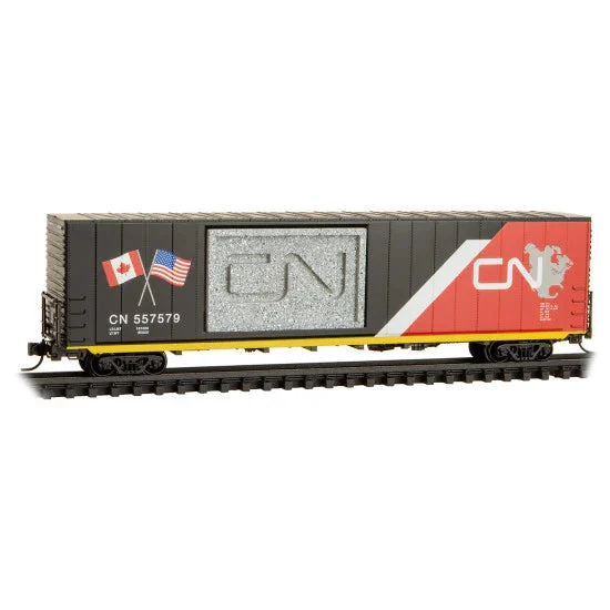 Micro Trains Line N Scale Canadian National 60' Boxcar Modified Offset Window CN #557579
