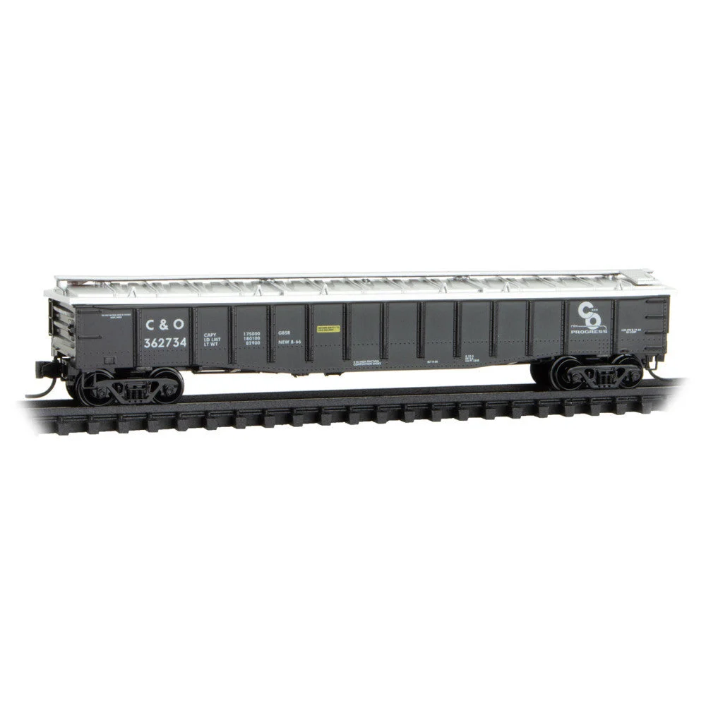 Micro Trains Line N Scale Chesapeake and Ohio 50' Steel Side Covered Gondola C&O #362734
