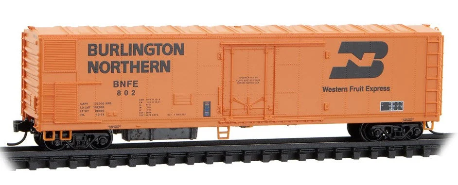 Micro Trains Line N Scale Burlington Northern Western Fruit Express 51' Mechanical Reefer BNFE #802
