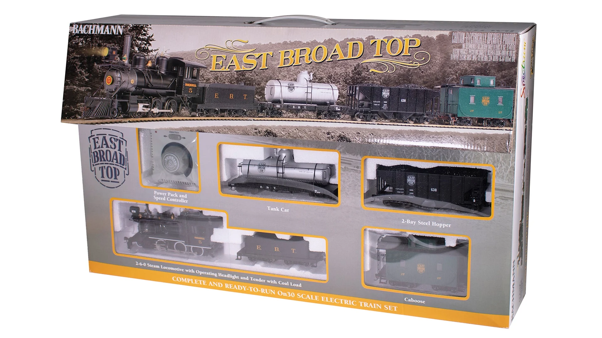 Bachmann On30 East Broad Top Steam Freight Train Set 2-6-0 - BAC25025