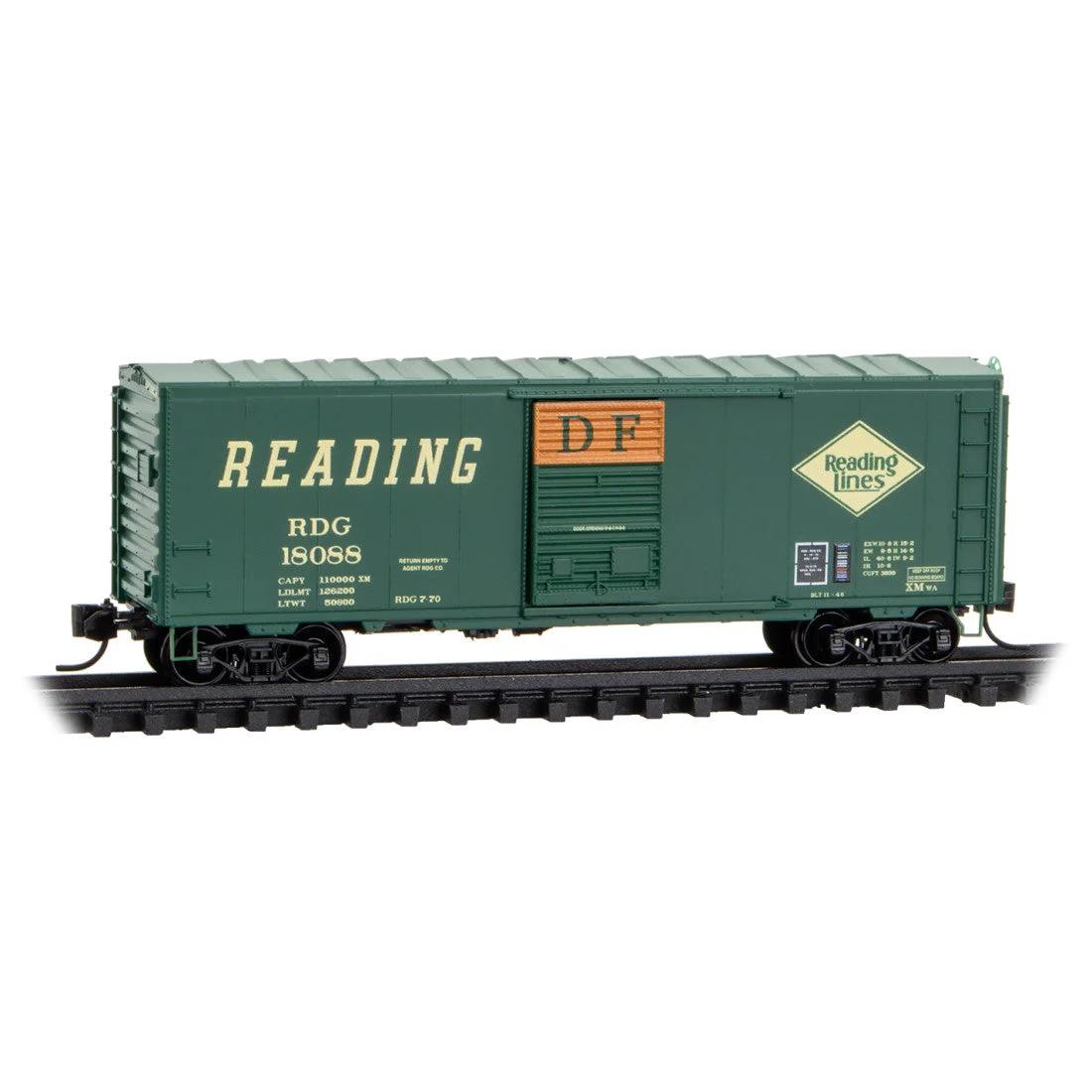 Micro Trains N Reading 40' Standard Box Car RD# RDG 18088