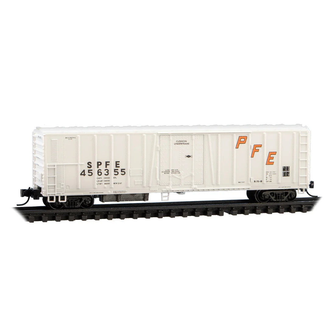 Micro Trains N Scale Pacific Fruit Express Rib Side Mechanical Reefer RD# SPFE 456355