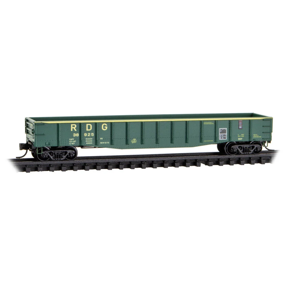 Micro Trains N Scale Reading 50' Steel Side 14 Panel Fixed End Gondola Fishbelly Sides RD# RDG 38925