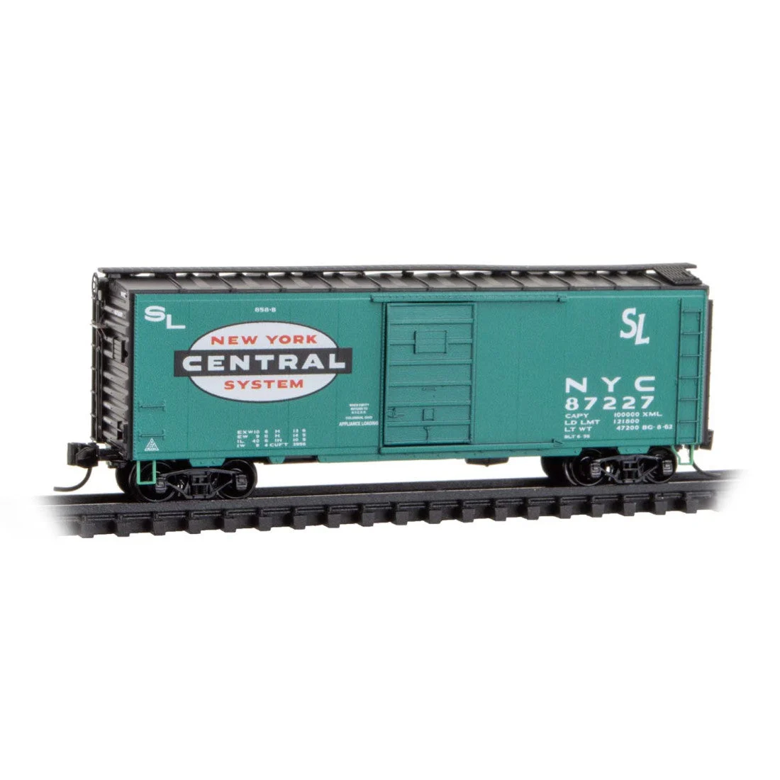 Micro Trains Line N Scale New York Central 40' Standard Box Car Single Door RD# NYC 87227