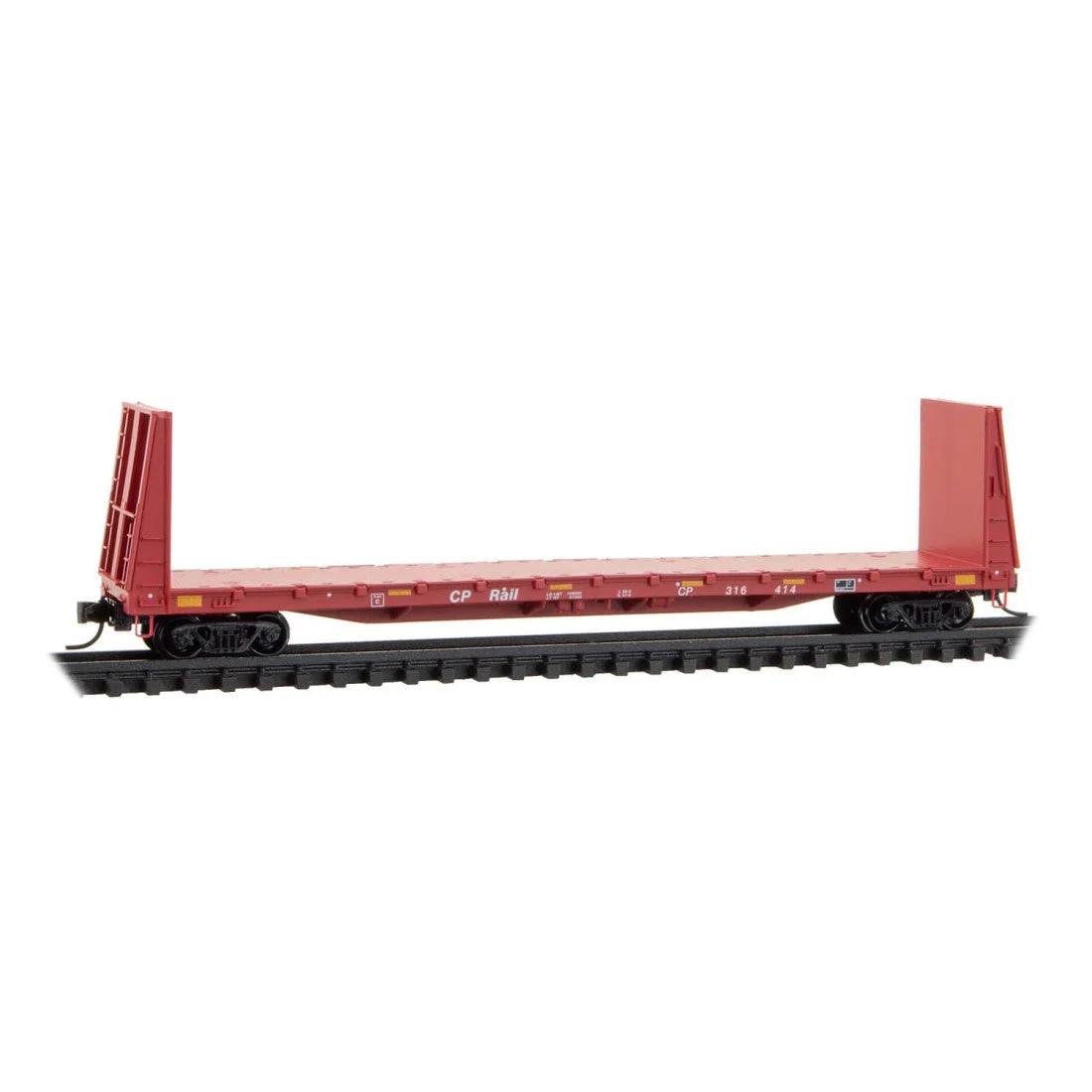 Micro Trains N Scale Canadian Pacific 61' Bulkhead Flatcar RD# CP 316414