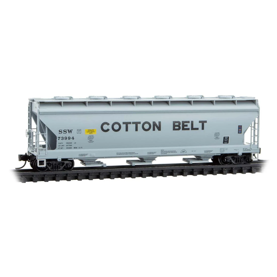 Micro Trains Line N Scale St. Louis Southwestern 3-bay covered hopper RD# SSW 73994