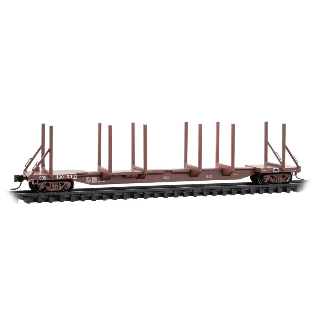 Micro Trains N Scale Southern 65' Log Car RD# SOU 118003
