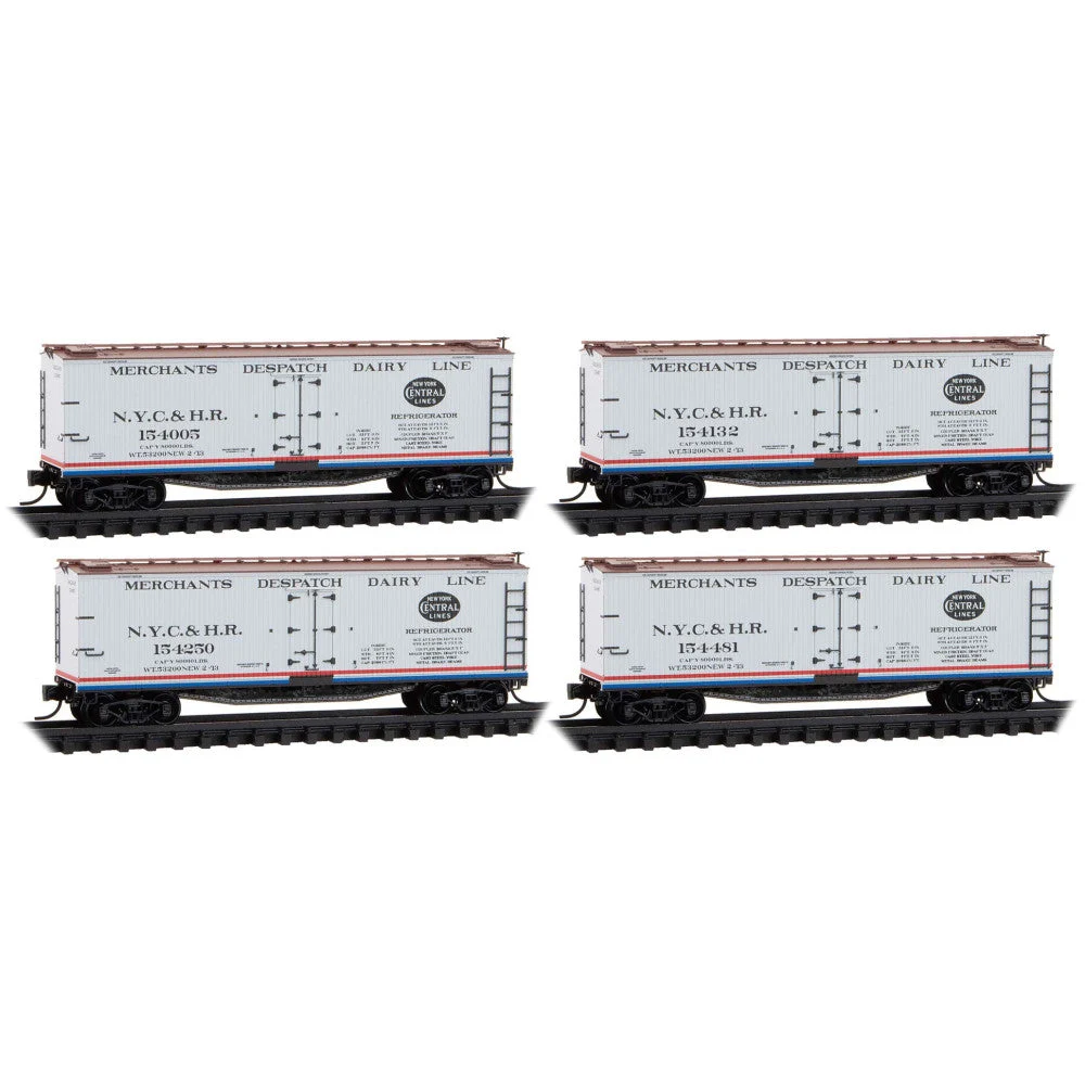 Micro Trains N Scale New York Central & Hudson River 4-Car Runner Pack #236 40' Double-Sheathed Wood Reefers