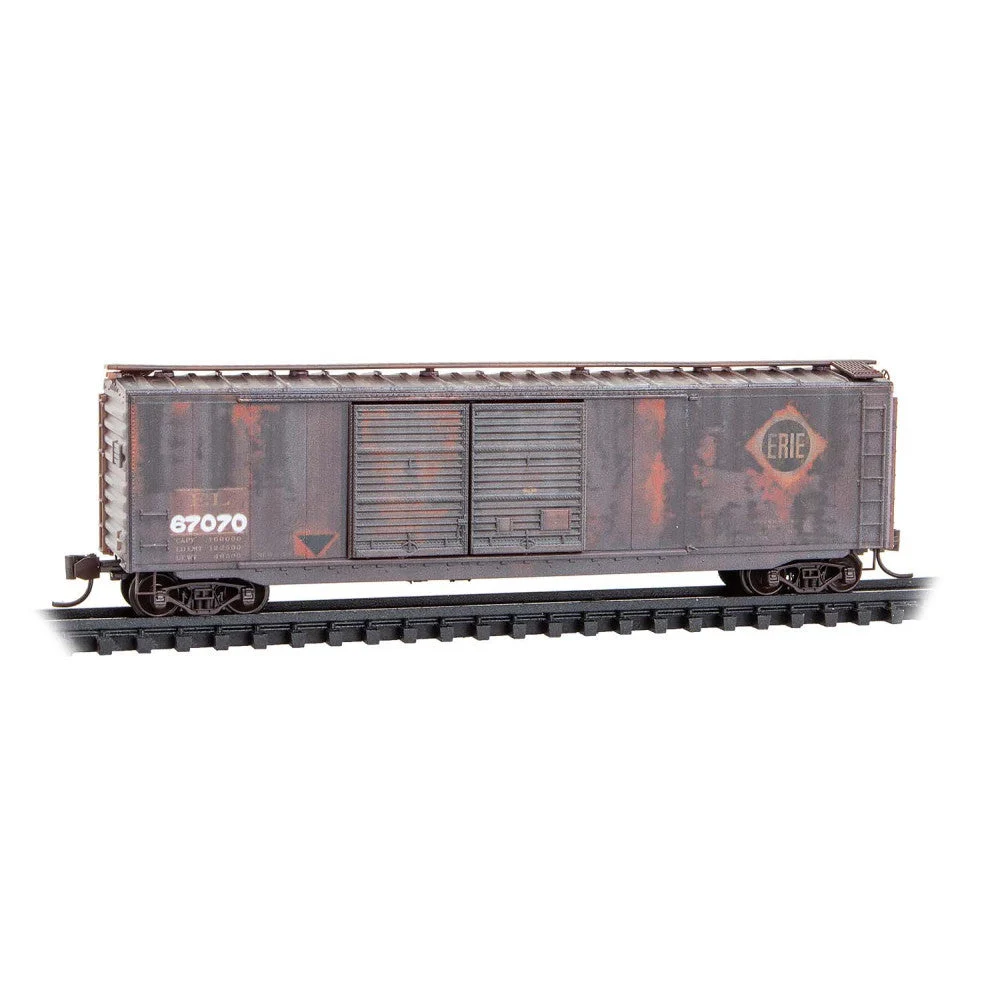 Micro Trains Line N Scale Erie Lackawanna Ex Erie 50' Double Door Boxcar EL #67070