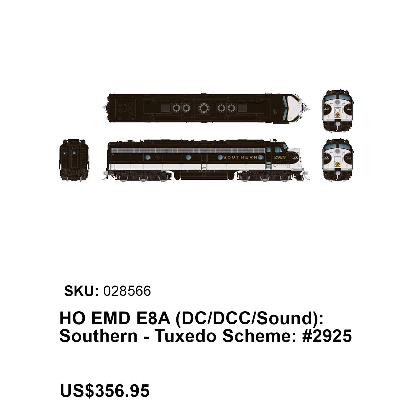 Rapido HO Scale Southern E8A #2924 DCC ESU LokSound