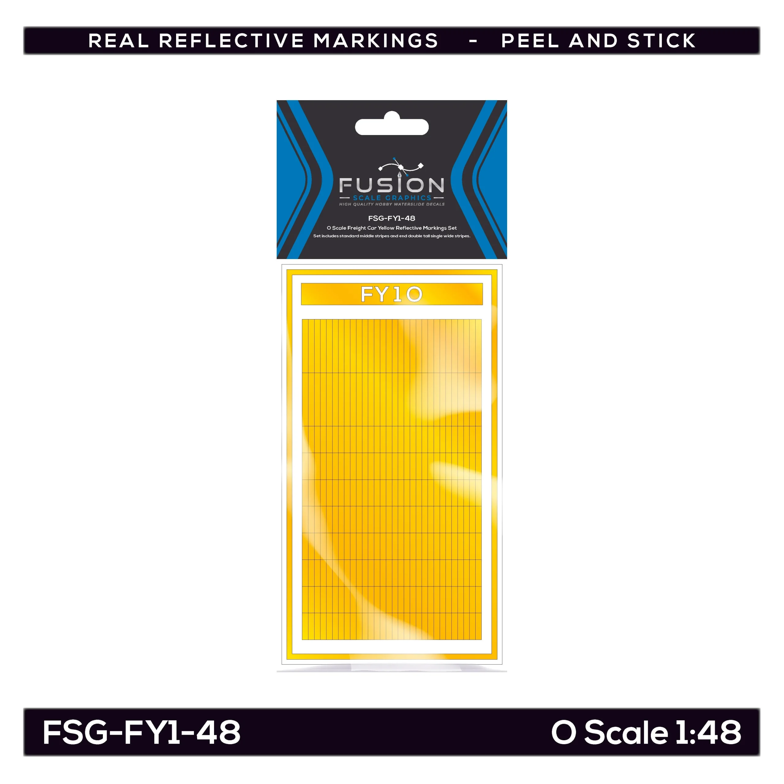O Scale Railroad Freight Car Yellow Reflective Markings Set - Fusion Scale Graphics