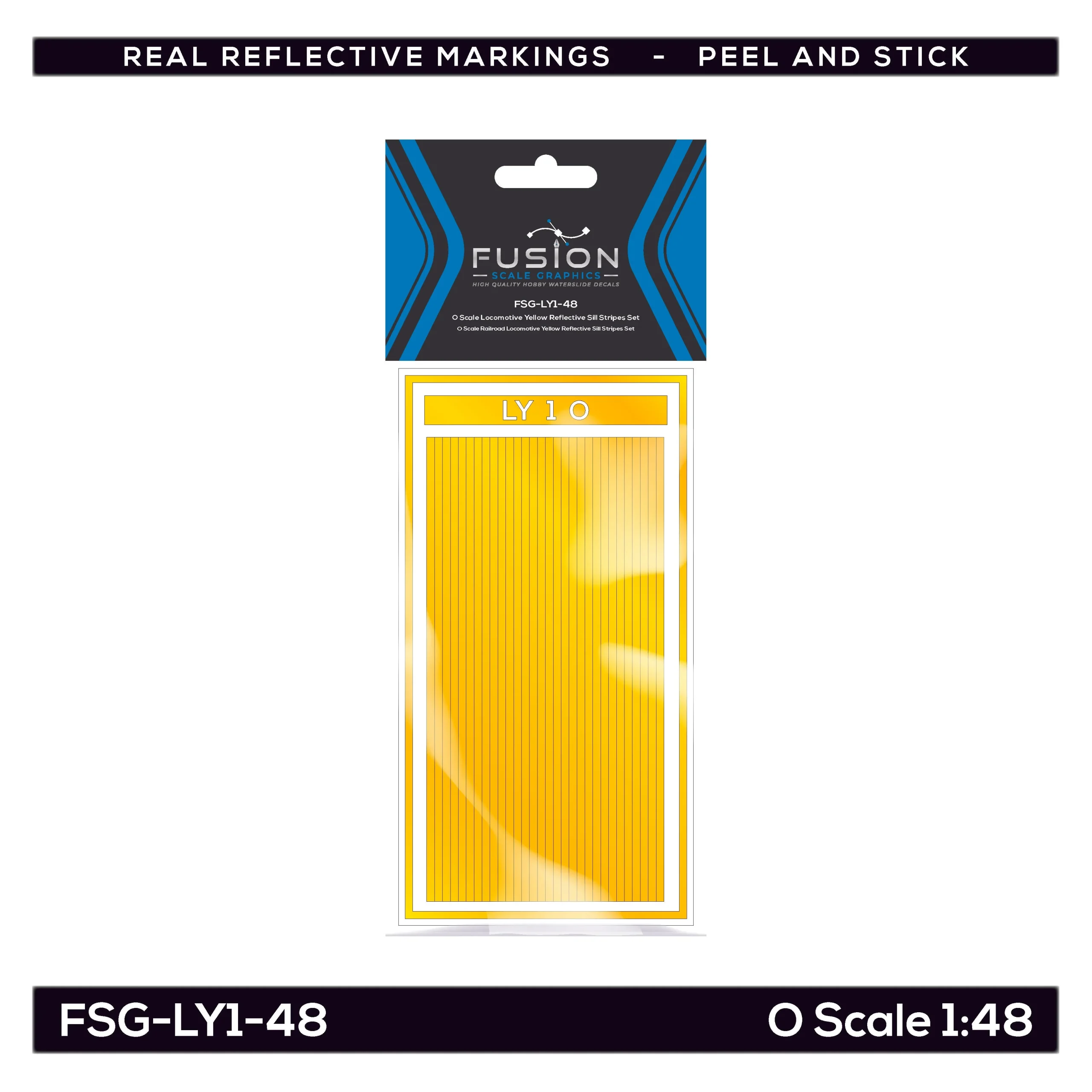 O Scale Railroad Locomotive Yellow Reflective Sill Stripes Set - Fusion Scale Graphics