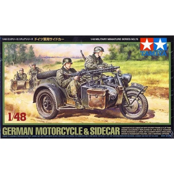 Tamiya 1/48 German Motorcycle/Sidecar - 32578