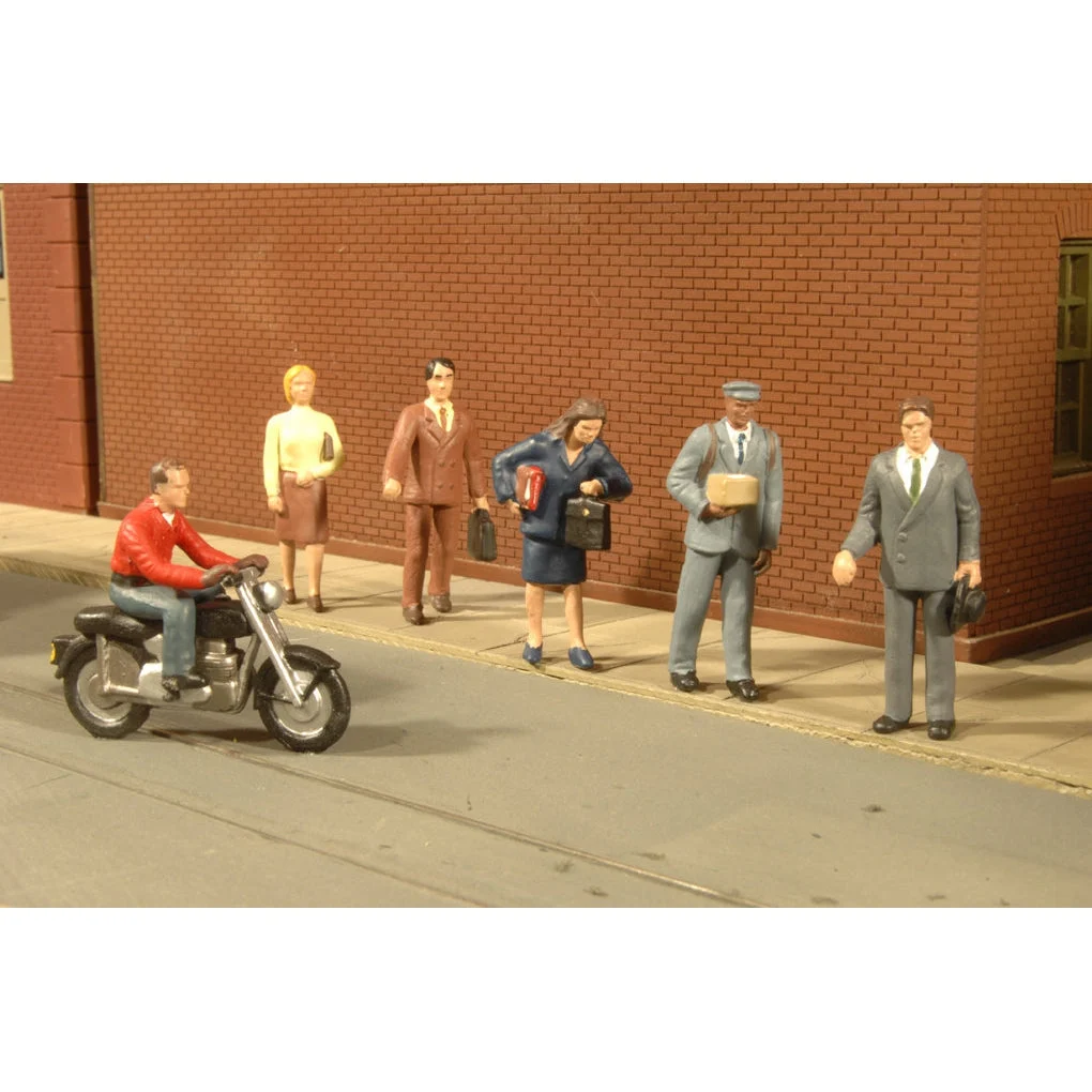 Bachmann HO Scale City People w/Motorcycle/6pc - BAC33101