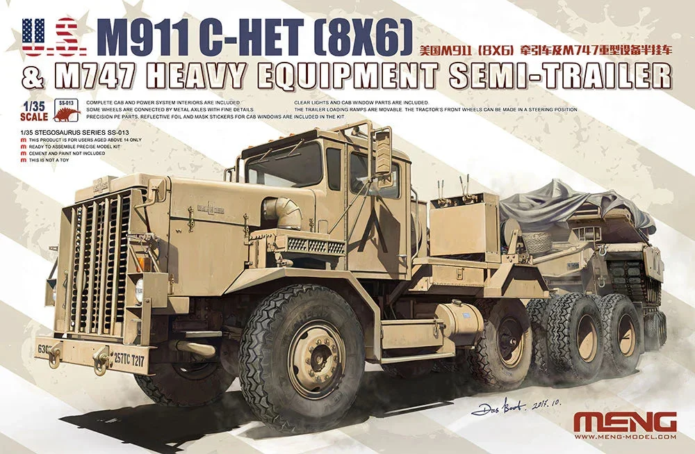 1/35 Meng U.S. M911 C-HET (8x6) & M747 Heavy Equipment Semi-Trailer - SS013