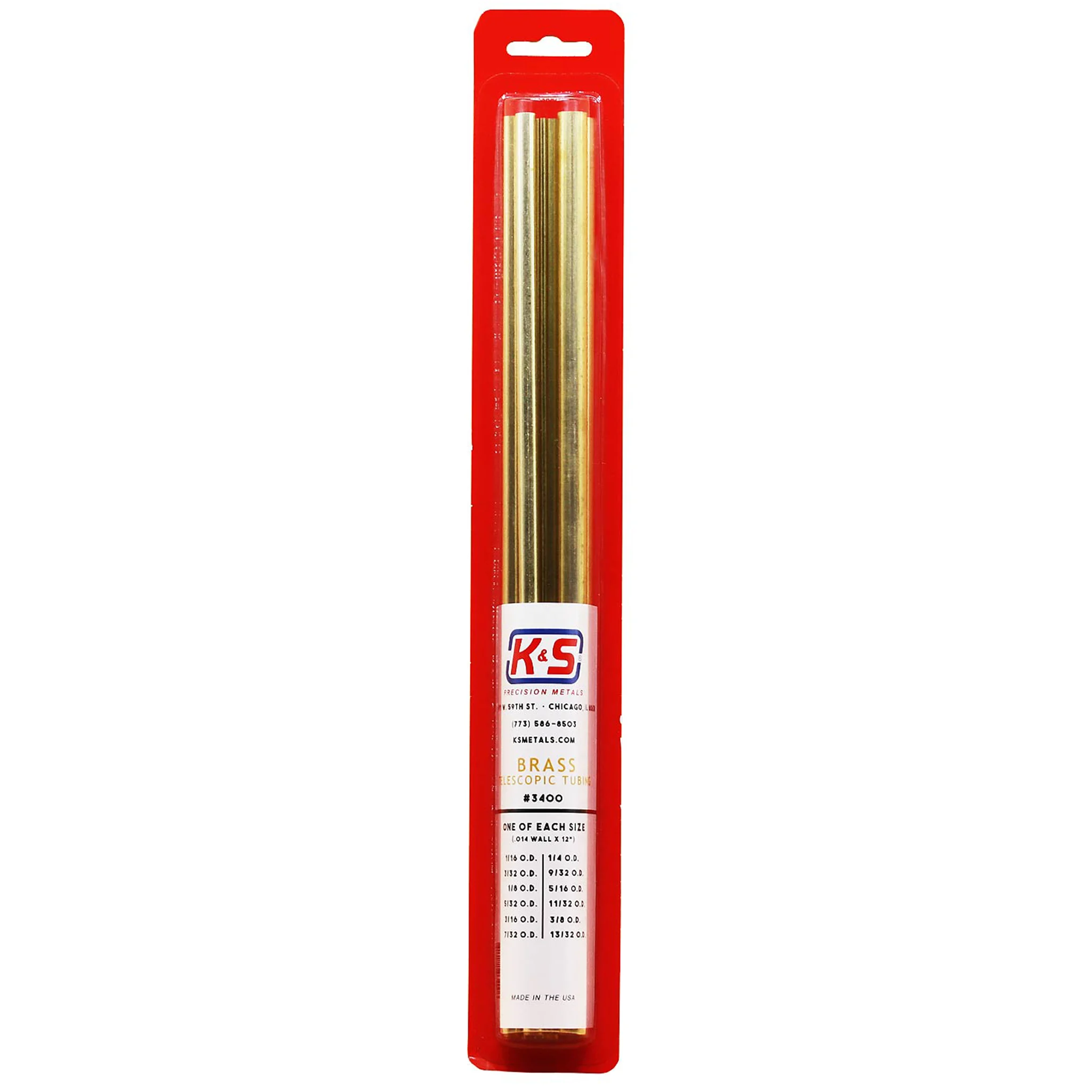 Round Brass Telescopic Tubing Assortment *Small (12 Pieces) - K&S