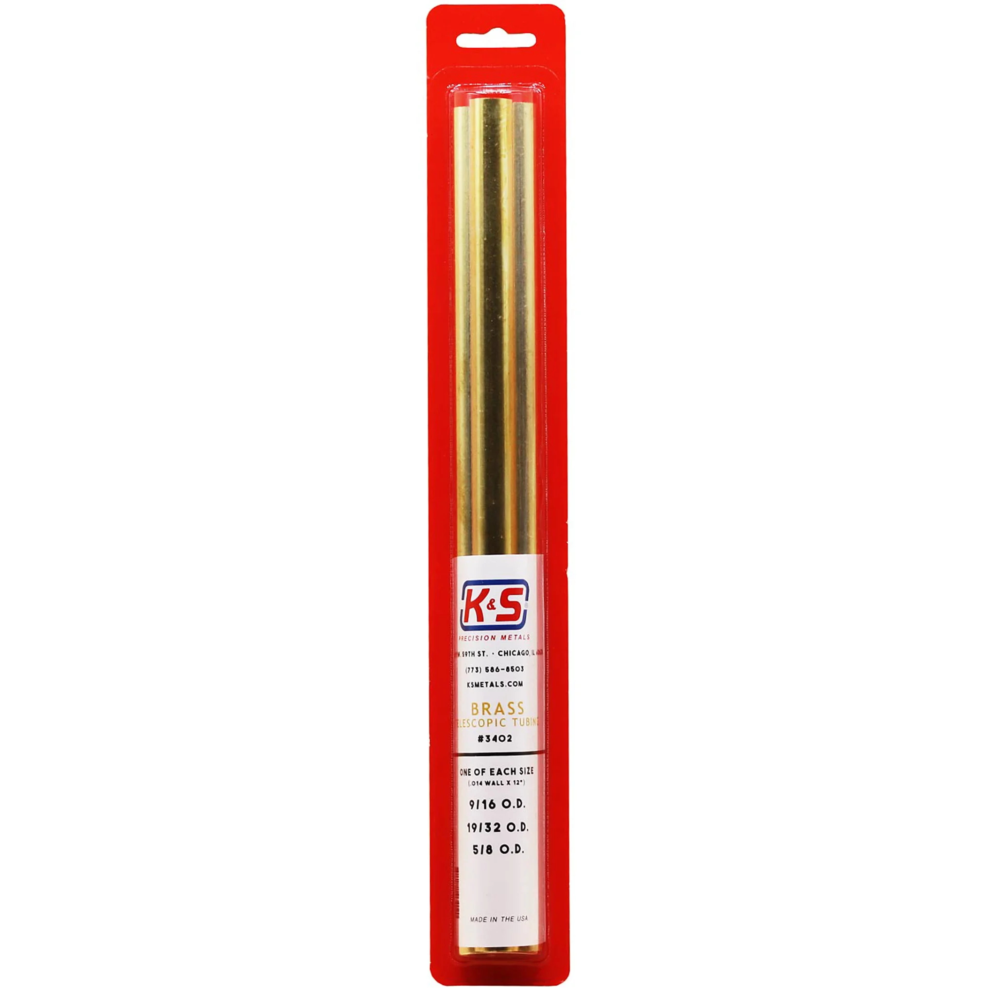 Round Brass Telescopic Tubing Assortment *Large (3 Pieces) - K&S