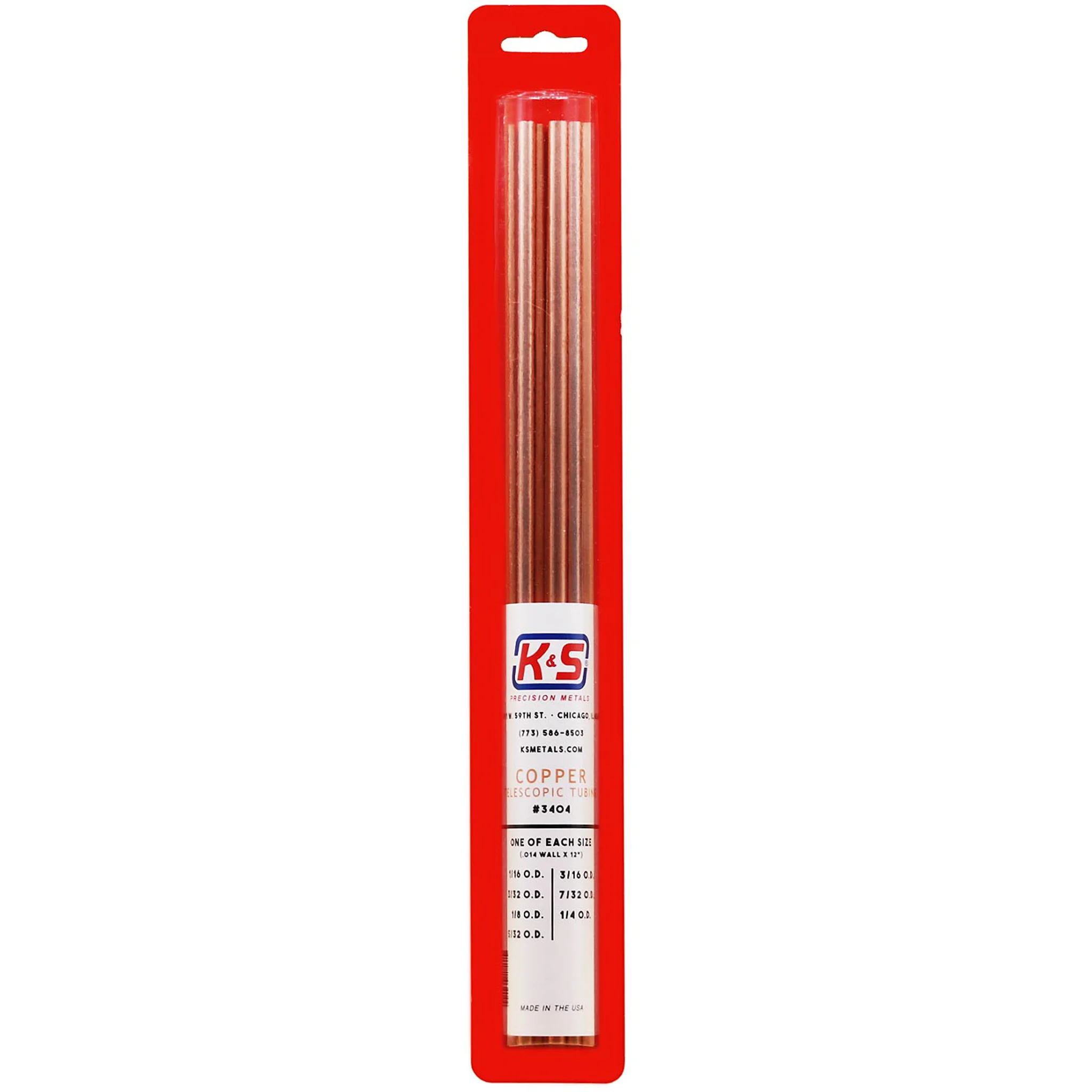 Round Copper Telescopic Tubing Assortment (7 Pieces) - K&S