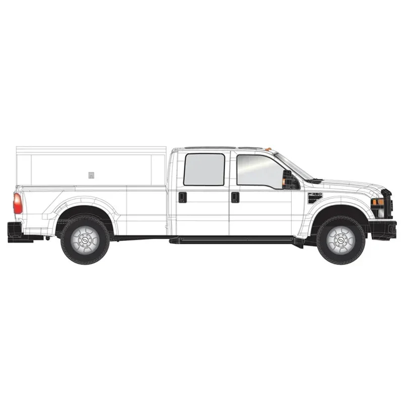 HO Atlas Ford F-350 Crew Cab Pickup Truck [WHITE W/UTILITY CAP]