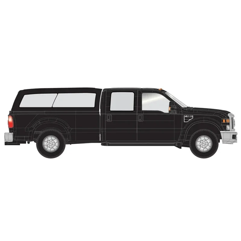 HO Atlas Ford F-350 Crew Cab Pickup Truck [BLACK W/CAP]