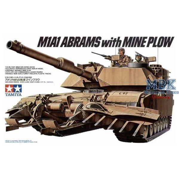 Tamiya 1/35 U.S. M1A1 Abrams W/ Mine Plow - 35158
