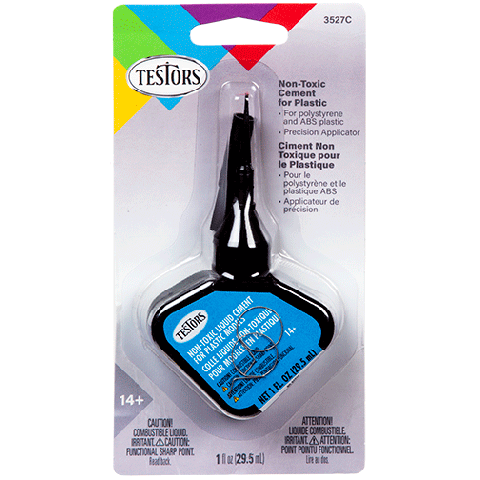 Testors Non-Toxic Liquid Cement for Plastic with Precision Applicator 1 Oz. Bottle 3527C