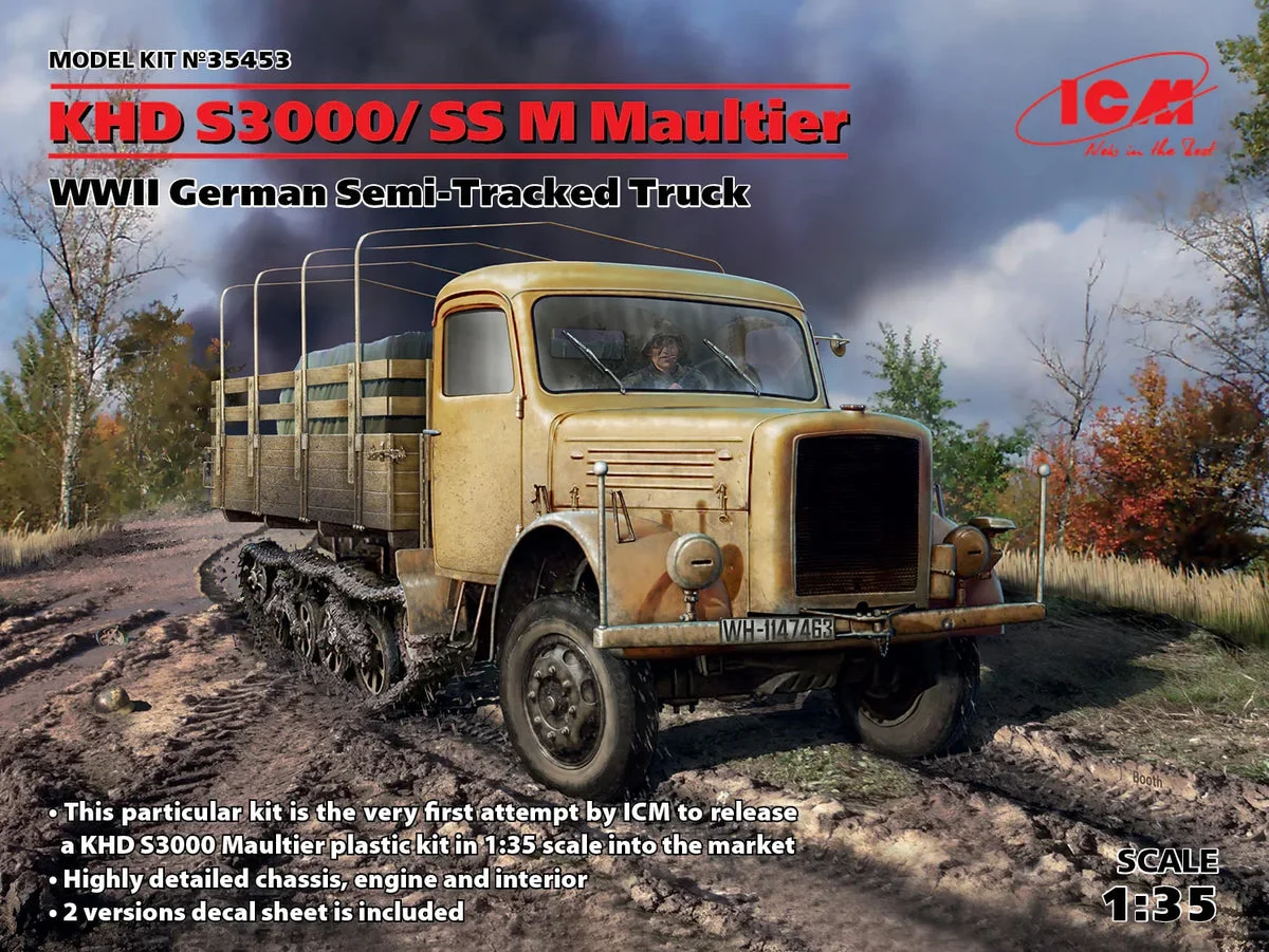 1/35 ICM KHD S3000/SS M Maultier - WWII German Semi-Tracked Truck 35453