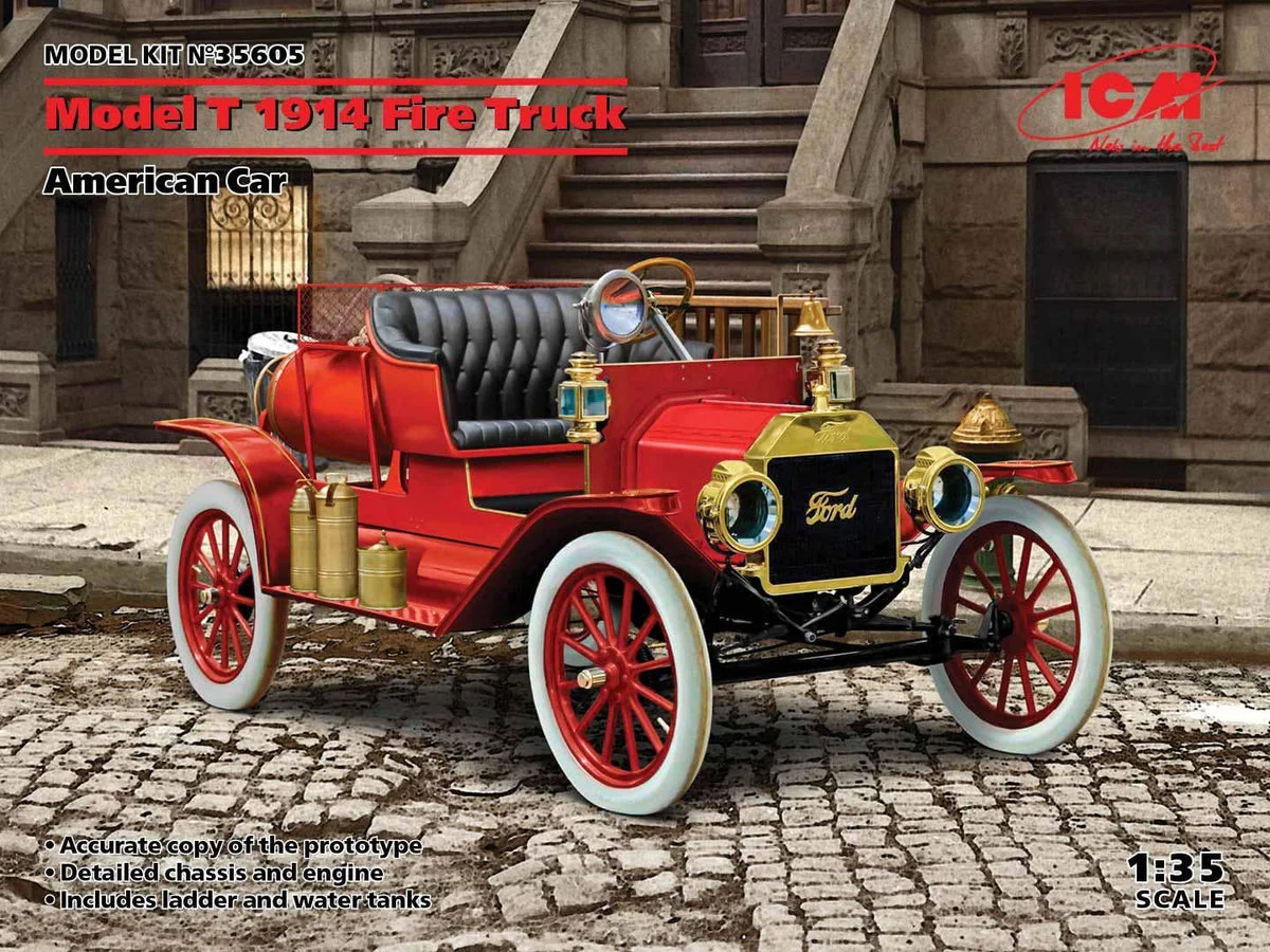 1/35 ICM American Car Model T 1914 Fire Truck 35605