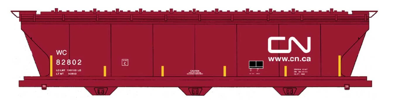 Intermountain HO Scale ACF 4650 cuft 3 Bay Hopper Wisconsin Central Ex CN WC #82810 - 47091-09