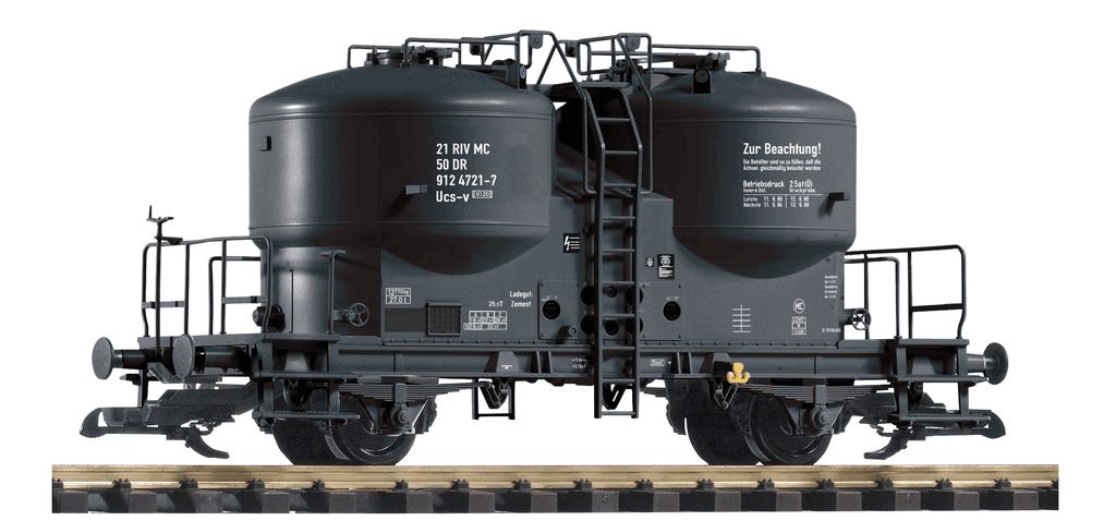 Piko 37796 DR IV Cement Silo Car, Gray Chassis (G-Scale)