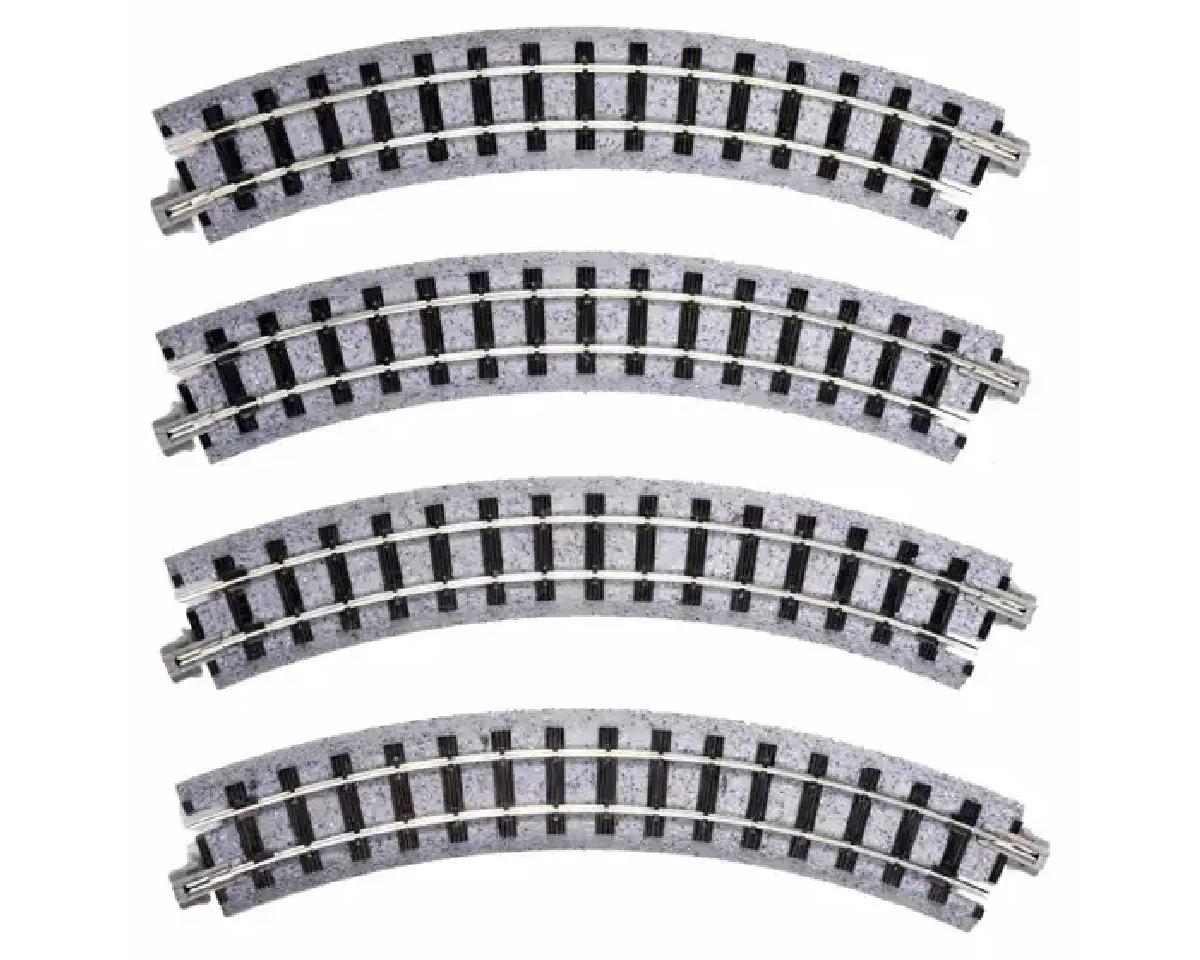 Kato Unitrack HOn30 Curved Track Section 183mm Radius 45° (4-Pack) – Narrow Gauge Modular Roadbed System - KAT52220