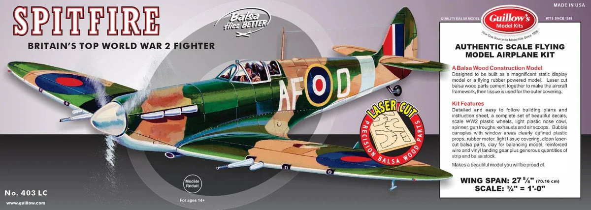 Guillows Kits Supermarine Spitfire - Guillows Kits & Gliders