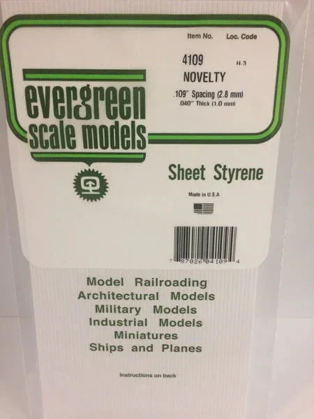 Evergreen .109" OPAQUE WHITE POLYSTYRENE NOVELTY SIDING - Evergreen Scale Models