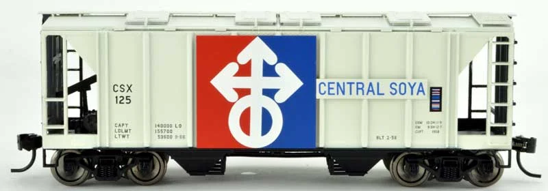 Bowser HO Scale Central Soya 70' Ton Covered Hopper RD# CSX 125 - Bowser Trains