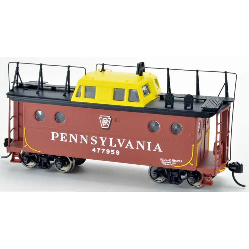Bowser HO Scale N5C Caboose PRR Pennsylvania Shadow Keystone yellow cupola with antenna #477959