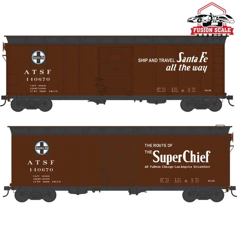 Bowser HO Scale AT&SF Super Chief slogan #140635 Blt. 3-40 40ft Box Car