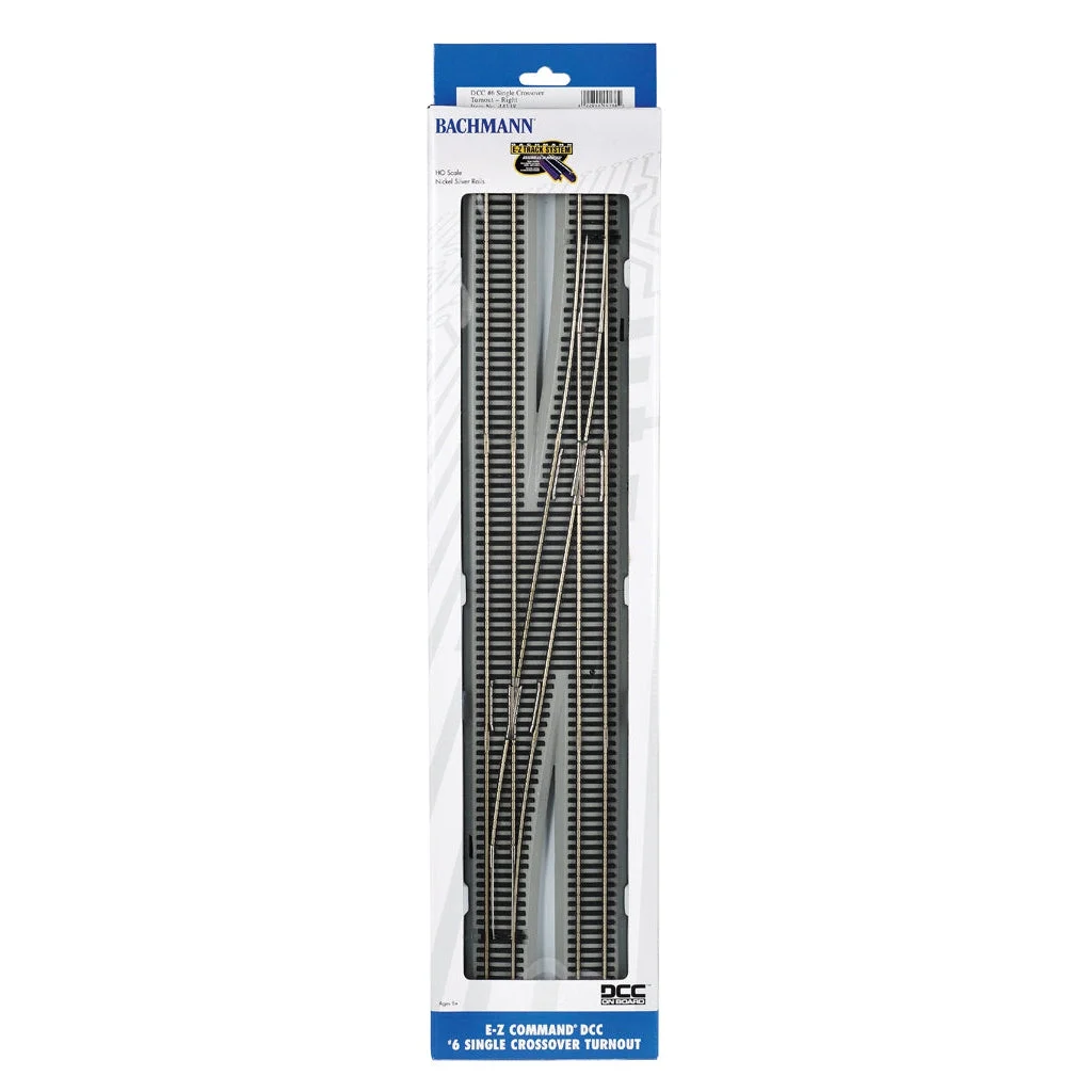 Bachmann HO Scale EZ Track DCC NS #6 RH Crossover/1cd - BAC44138