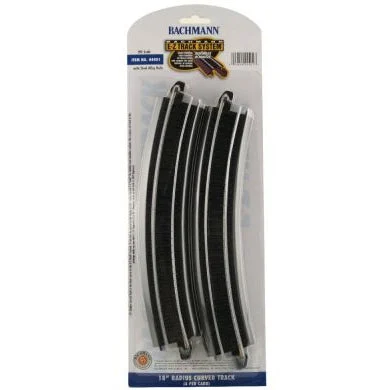 Bachmann HO Scale EZ Track Steel 18"R/4cd - BAC44401