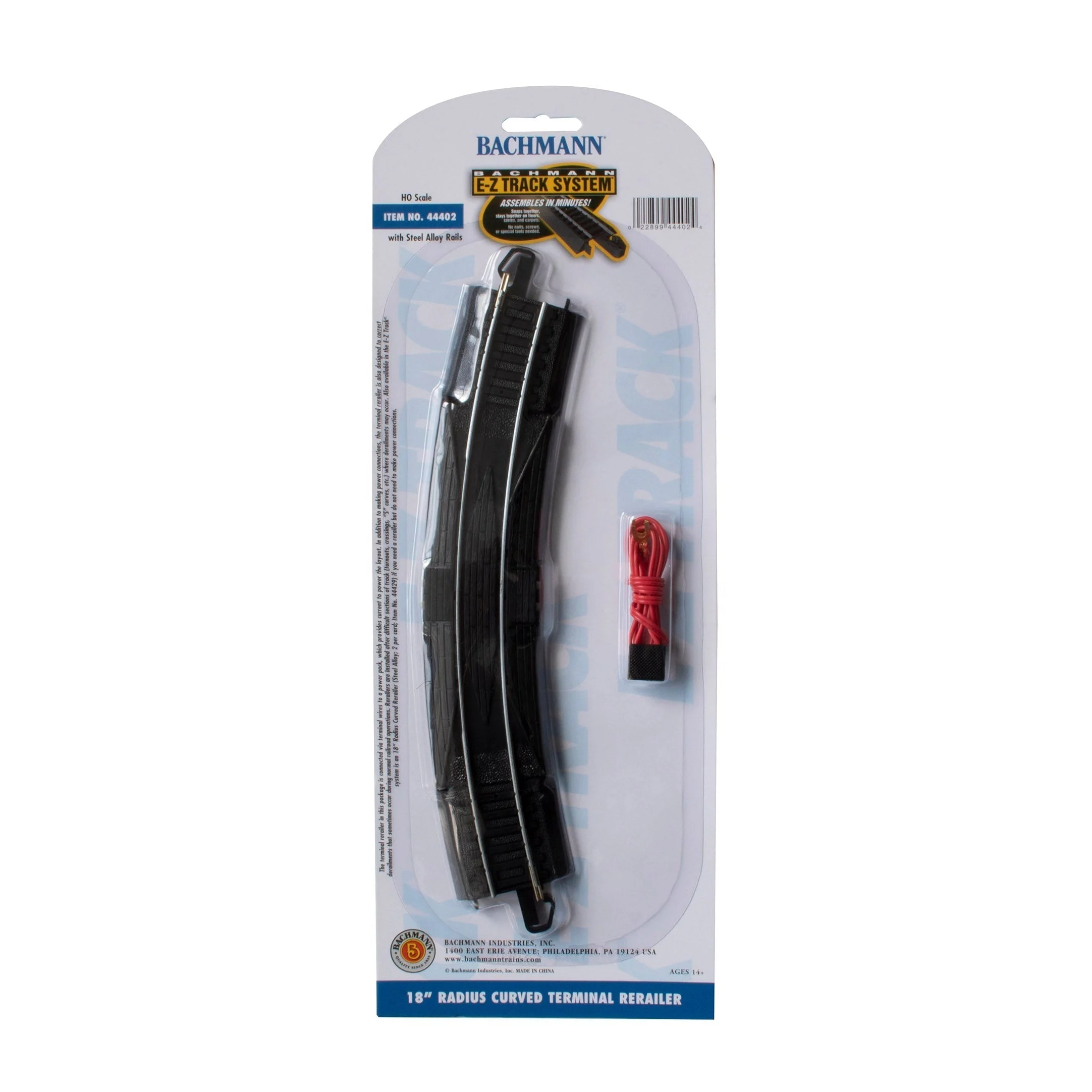 Bachmann HO Scale EZ Track Steel 18"R Term.Rerailer - BAC44402