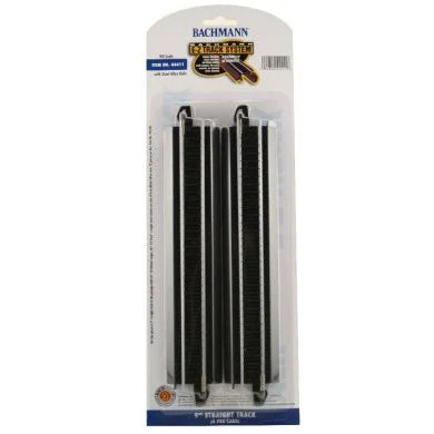 Bachmann HO Scale EZ Track Steel 9"Straight/4cd - BAC44411