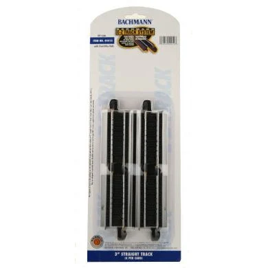 Bachmann HO Scale EZ Track Steel 3"Straight/4cd - BAC44412