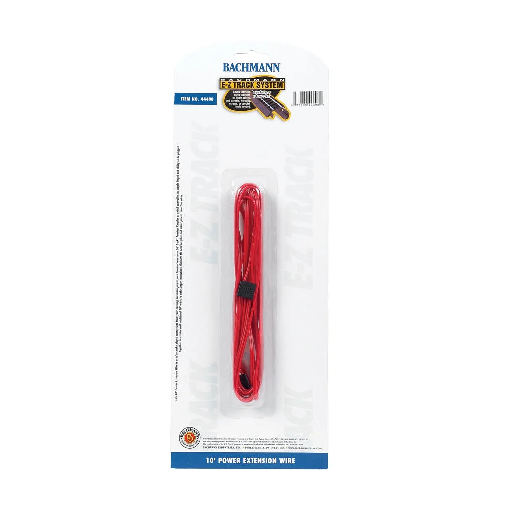 Bachmann HO Scale EZ Track 10" Red Terminal Ext.Wire/1pc - BAC44498