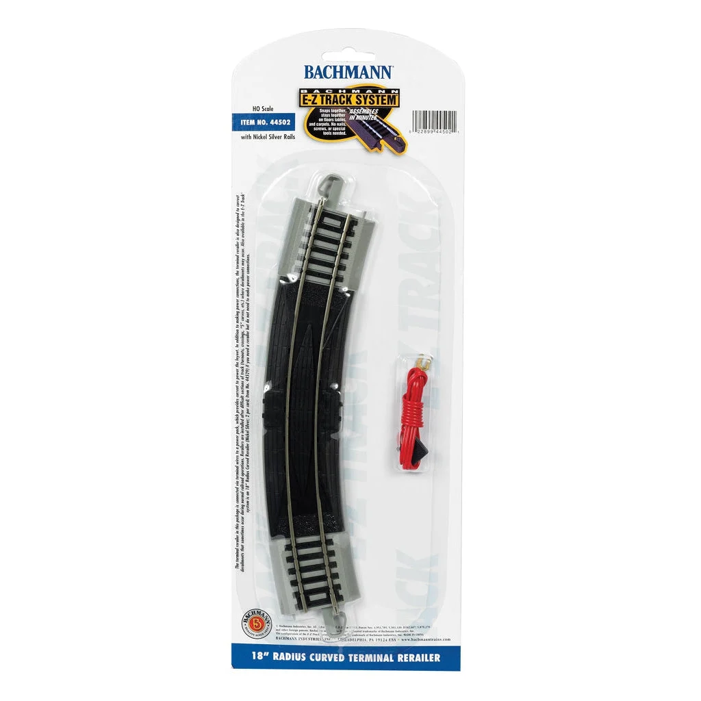 Bachmann HO Scale EZ Track NS 18"R Term.Reailer/1cd - BAC44502