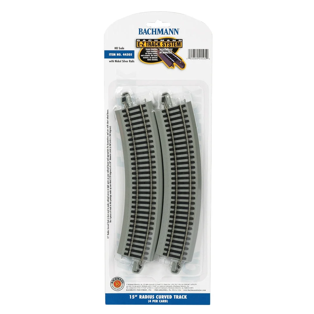 Bachmann HO Scale EZ Track NS 15"R/4cd - BAC44505
