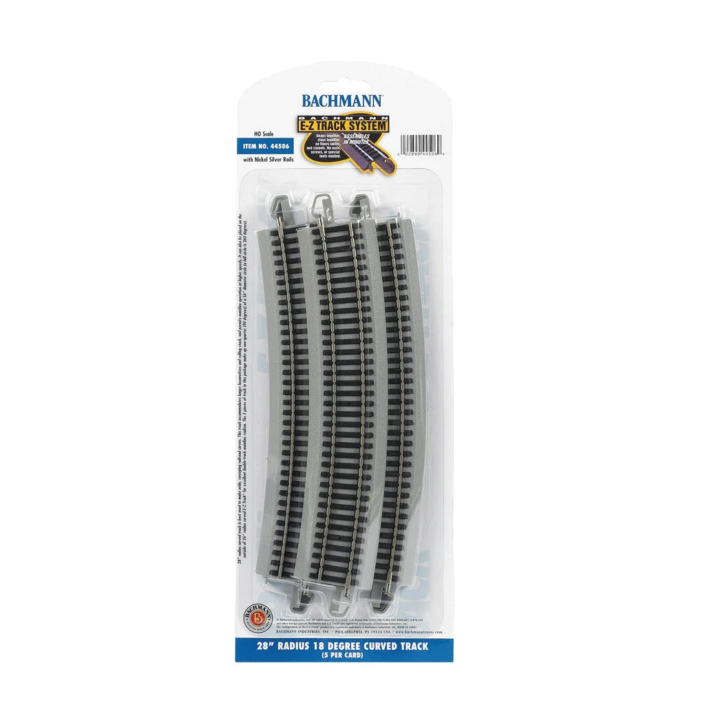 Bachmann HO Scale EZ Track NS 28"R/5cd - BAC44506