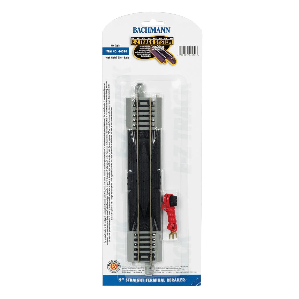 Bachmann HO Scale E-Z Track 9" Terminal Rerailer With Wire - BAC44510