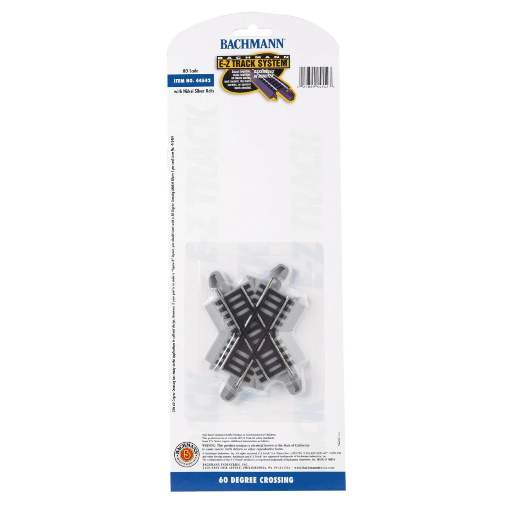Bachmann HO Scale EZ Track NS 60* Xing/1cd - BAC44542