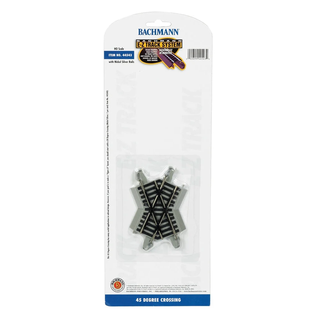 Bachmann HO Scale EZ Track NS 45* Xing/1cd - BAC44543