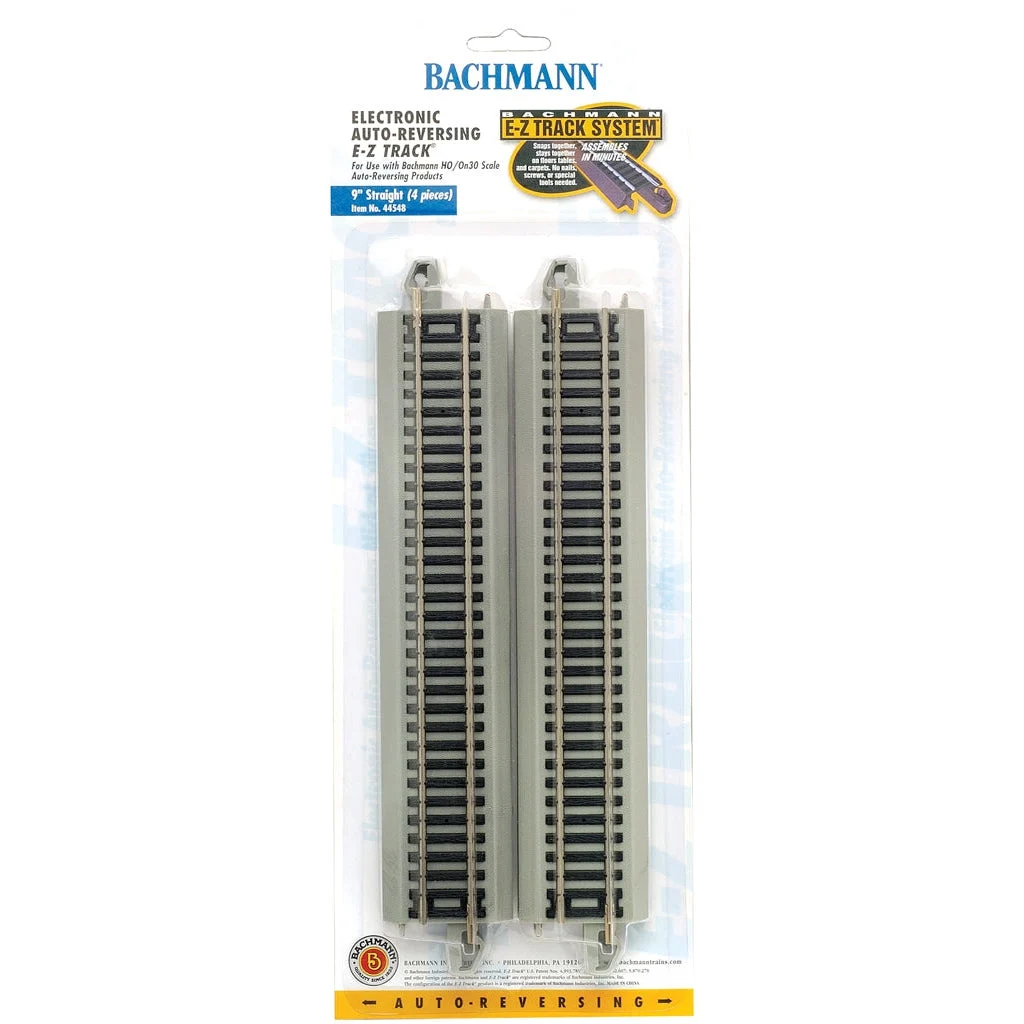 Bachmann HO Scale EZ Track NS Reversing 9"Strght/4cd - BAC44548